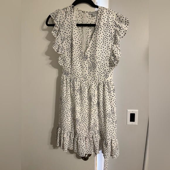 White Polkadot Mini Dress. New without tags! - Picture 1 of 3